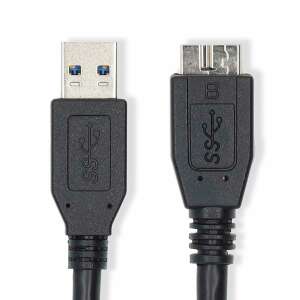 USB 3.2 Gen 1 kábel, USB-A - USB Micro-B, fekete - USB kábel