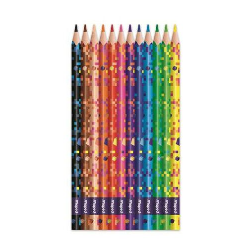 Set 12 creioane colorate Maped Pixel Party