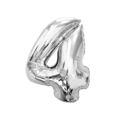 Ezüst 4-es Silver szám fólia lufi 92 cm 176889287 
