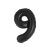 Black Number 9 Foil Balloon