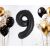 Black Number 9 Foil Balloon Decoration