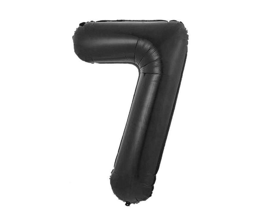 Black No. 7 B&C Matt Black Number Foil Balloon 85 cm