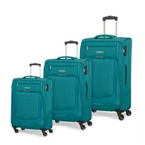 Комплект от 3 куфара American Tourister Summer Session, син, за ръчен багаж, среден, голям