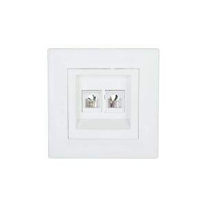 ASFORA Fehér Dupla RJ11 Telefon Fali Aljzat - Asfora