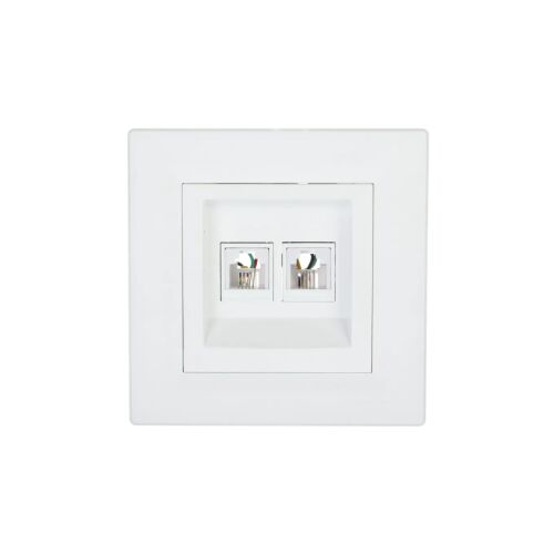 ASFORA Fehér Dupla RJ11 Telefon Fali Aljzat