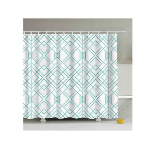 Textil Zuhanyfüggöny - Négyszögletes Minta - 180x200 cm