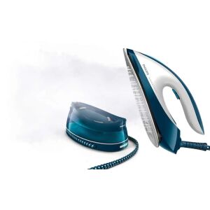 Ютия с парогенератор Philips GC7844/20 PerfectCare Compact, синя, изглед под ъгъл - Парна станция
