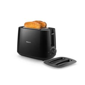 Philips HD2582/90 Daily Collection Toaster, 8 setări, grilă de coacere încorporată, design compact, capac, negru 39250620 Prajitoare de paine