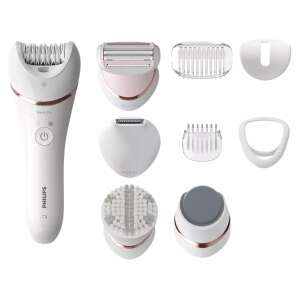Epilator Philips BRE740/10 din seria 8000 cu 9 accesorii, inclusiv o perie de exfoliere a corpului, un aparat de ras și un trimmer pentru zona bikinilor - Philips Epilator