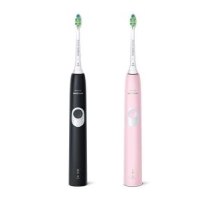 Elektrické zubné kefky Philips Sonicare ProtectiveClean 4300 v čiernej a ružovej farbe - Elektrická zubná kefka