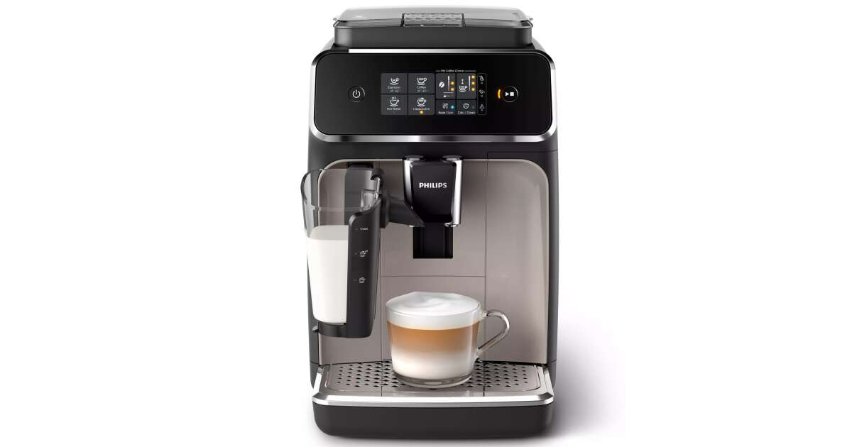 Philips Series 2200 LatteGo EP2235/40 Automatic coffee maker with frother,  Black-zinc brown