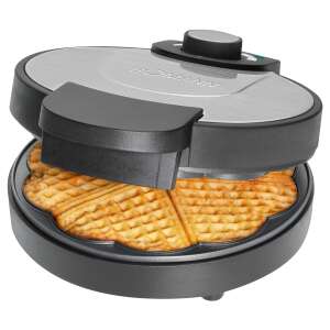Bomann WA 1365 CB waffle maker, black and stainless steel, making heart shaped waffles - Bomann