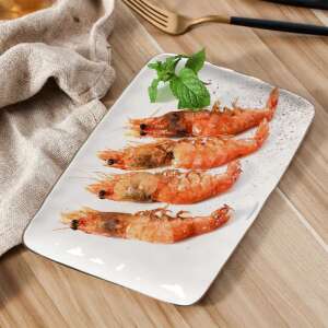 Aranyozott peremmel díszített téglalap alakú tányér, tökéletes előételek vagy több fogásos ételek felszolgálásához - SELOWEI