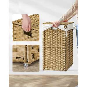 Ručno tkani koš za rublje s poklopcem i ručkama, sintetički ratan, zapremina 90L - SONGMICS Košara za rublje