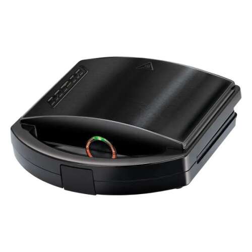 Crni toster za sendviče, zatvoren, pogled sprijeda