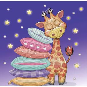 Diamond Dotz: Cutie Dotz - Set pictură cu diamante girafă somnoroasă, 22x22 cm 144205255 - Diamond Dotz
