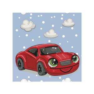 Diamond Dotz DotzBox Versenyautó Gyémánt Pontázó Szett, piros autó, kézműves szett - Kreatív játék