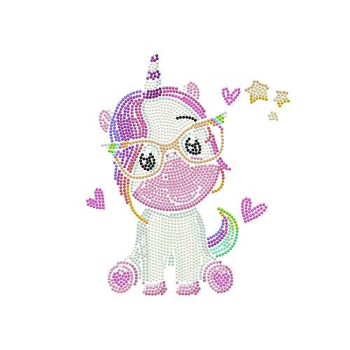 Diamond Dotz DTZ3 Sweet Studycorn diamond dotting kit, unicorn with glasses, colorful design, close-up