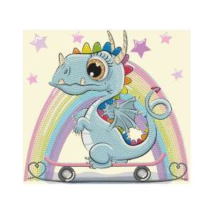 Diamond Dotz DTZ3 Sárkány gördeszkán szivárvánnyal, gyémántfestő készlet - Diamond Dotz