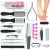 Manicure and pedicure set with dimensions, callus remover, nail clippers, and foot