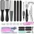 Manicure and pedicure set with callus remover, nail files, clippers, and cuticle tools