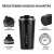 Coffee travel mug, 510 ml, black, stainless steel, double walled, keeps drinks hot or cold, details