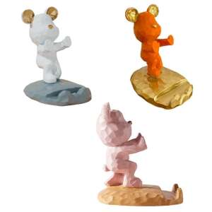 Macis phone stand, cute bear design, pink, white and orange color options, for desk, table, home office - OEM