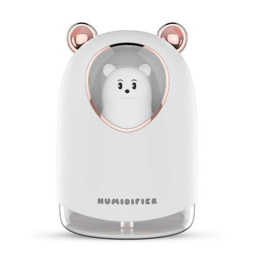 White USB humidifier with a cute bear design, perfect for adding moisture to your home or office.