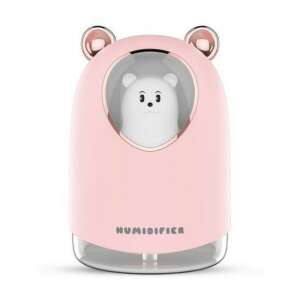Rosa USB-Luftbefeuchter mit Bären-Design, 300ml Fassungsvermögen, Farbwechsellicht - Luftbefeuchter