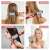 Collage of women using the red rotating hot air brush to dry, style, straighten and curl their hair