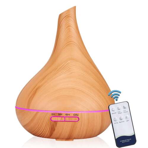 Light wood aroma diffuser with remote control, 500ml capacity
