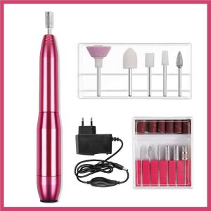 Portable premium metal pink nail drill machine with drill bits and charger - OEM