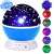 Star projector night light, blue, with moon and stars, rotating, multi-color, best seller