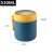 Tedemei soup cup, blue and yellow insulated food container with foldable spoon, 530 ml, dimensions