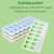 4 db-os szilikon jégkockatartó műanyag tetővel - kék-zöld, zöld háttérrel