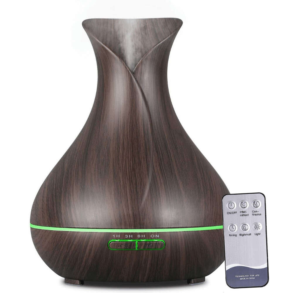 Tulip-shaped Ultrasonic Aromatherapy Diffuser - Dark Wood