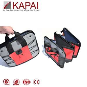 Kapai red and grey foldable car trunk organizer with multiple compartments - Car Organizer