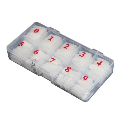 500 piece white nail tips in a box, 10 sizes