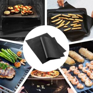 Kolaż mat do grillowania BBQ z powłoką nieprzywierającą z przykładami użycia w piekarniku i na grillu - Grillowanie i gotowanie na świeżym powietrzu