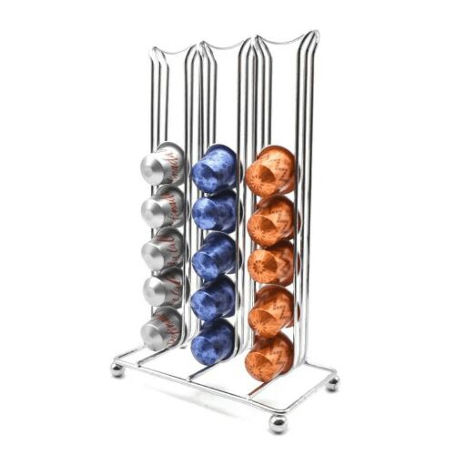 Držač kapsula za kavu za 42 Nespresso kapsule, srebrni metal