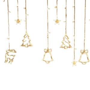 Christmas lights string with reindeer, tree, bell, and star shapes, 4 meters long - Nonbrand String Light