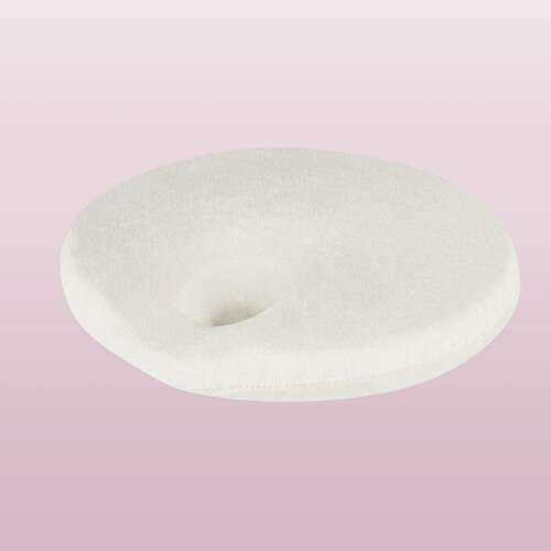 Baba fejformáló párna, memóriahab, fehér, 25 cm átmérő