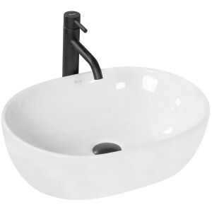 Rea Amelia oval ceramic washbasin with black faucet - Rea Washbasin
