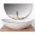 Rea Royal oval white ceramic washbasin with gold trim