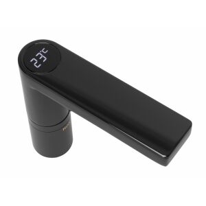 Szögletes nézet a Rea Amar fekete csaptelepről hőmérséklet kijelzővel - Nonbrand Csaptelep