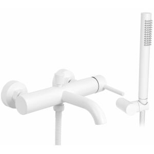 Rea Lungo Matte White Bath Faucet with Hand Shower - Nonbrand Faucet