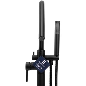 Rea ARAS Black Freestanding Bathtub Faucet with Hand Shower - Rea Faucet