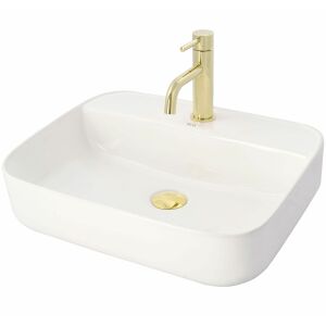Rea Lungo Gold Low Basin Faucet with Modern Sink - Nonbrand Faucet