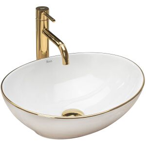 Rea Sofia oval bathroom sink with gold accent - Washbasin