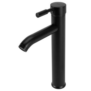 Rea Graf Schwarze Hohe Waschtischarmatur - WC-Sitze, Duschkabine, Wasserhahn, Duschtür, Badezimmerschrank, Wäschekörbe und Brausegarnitur